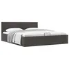 vidaXL Cadre de lit à stockage hydraulique Gris foncé Tissu 160x200 cm