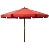 vidaXL Parasol avec mât en bois 330 cm Terre cuite