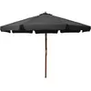 vidaXL Parasol avec mât en bois 330 cm Anthracite