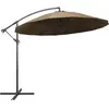 vidaXL Parasol suspendu Taupe 3 m Mât en aluminium