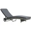 vidaXL Chaise longue avec roues et coussin Résine tressée Anthracite