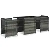 vidaXL Mobilier de bistro 3 pcs avec coussins Résine tressée Gris