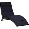 vidaXL Transat avec coussin Résine tressée Noir