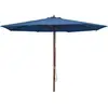 vidaXL Parasol d'extérieur avec mât en bois 350 cm Bleu
