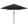 vidaXL Parasol d'extérieur avec poteau en métal 300 cm Noir