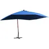 vidaXL Parasol suspendu avec mât en bois 400x300 cm Bleu
