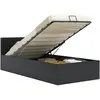 vidaXL Cadre de lit à rangement hydraulique Noir Similicuir 90x200 cm