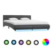 vidaXL Cadre de lit avec LED Gris Similicuir 180 x 200 cm