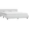 Cadre de lit avec LED Blanc Similicuir 160 x 200 cm