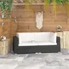 vidaXL Chaises d'angles 2 pcs avec coussins Résine tressée Noir