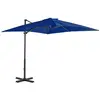 vidaXL Parasol déporté et mât en aluminium Bleu azuré 250x250 cm