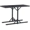 vidaXL Table de jardin Noir 110x53x72 cm Verre et résine tressée