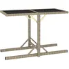 vidaXL Table de jardin Beige 110x53x72 cm Verre et résine tressée