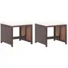 Tabourets de jardin lot de 2 et coussins Résine tressée Marron Vidaxl