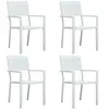 vidaXL Chaises de jardin 4 pcs Blanc PEHD Aspect de bois