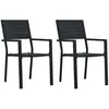 vidaXL Chaises de jardin 2 pcs Noir PEHD Aspect de bois