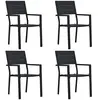 vidaXL Vidaxl Chaises De Jardin Lot De 4 Noir Pehd Aspect De Bois