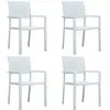 vidaXL Chaises de jardin 4 pcs Blanc Plastique Aspect de rotin