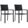 vidaXL Vidaxl Chaises De Jardin Lot De 2 Noir Plastique Aspect De Rotin