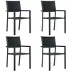 vidaXL Chaises de jardin 4 pcs Noir Plastique Aspect de rotin