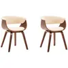 vidaXL Chaises à manger lot de 2 crème bois courbé et similicuir