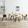vidaXL Chaises à manger lot de 4 crème bois courbé et similicuir