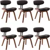 vidaXL Chaises à manger lot de 6 gris bois courbé et tissu