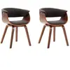 vidaXL Chaises à manger lot de 2 gris bois courbé et tissu