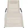 vidaXL Chaise longue avec oreiller Aluminium et textilène Crème