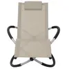 vidaXL Chaise longue géométrique d'extérieur Acier Crème