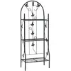 vidaXL Support à plantes 3 niveaux Noir 52x28x128 cm Fer