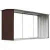 vidaXL Abri de stockage de bois Acier galvanisé 330x92x153 cm Marron