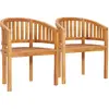 vidaXL Chaises en forme de banane 2 pcs Bois de teck solide