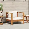vidaXL Chaise de jardin avec coussin Crème Bois d'acacia solide