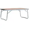 vidaXL Table pliable de camping Marron Aluminium 60x40 cm