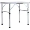 vidaXL Table pliable de camping Blanc Aluminium 60x45 cm