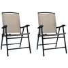 vidaXL Chaises de jardin pliables 2 pcs Textilène Taupe