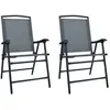 vidaXL Chaises de jardin pliables 2 pcs Textilène Gris