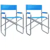 vidaXL Chaises de metteur en scène 2 pcs Acier Bleu