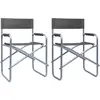 vidaXL Chaises de metteur en scène 2 pcs Acier Gris