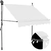 vidaXL Auvent manuel rétractable avec LED 200 cm Crème