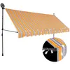 vidaXL Auvent manuel rétractable avec LED 400 cm Jaune et bleu