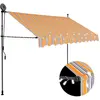 vidaXL Auvent manuel rétractable avec LED 300 cm Jaune et bleu