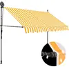 vidaXL Auvent manuel rétractable avec LED 300 cm Blanc et orange