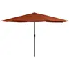 vidaXL Parasol de jardin avec mât en métal 390 cm terre cuite