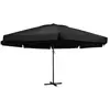 vidaXL Parasol d'extérieur avec mât en aluminium 600 cm Noir