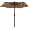 vidaXL Parasol avec LED et mât en aluminium 270 cm Taupe