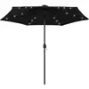 vidaXL Parasol avec LED et mât en aluminium 270 cm Noir