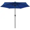 vidaXL Parasol avec LED et mât en aluminium 270 cm Bleu azuré