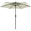 vidaXL Parasol de jardin et lumières LED mât en aluminium blanc sable
